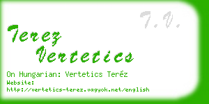 terez vertetics business card